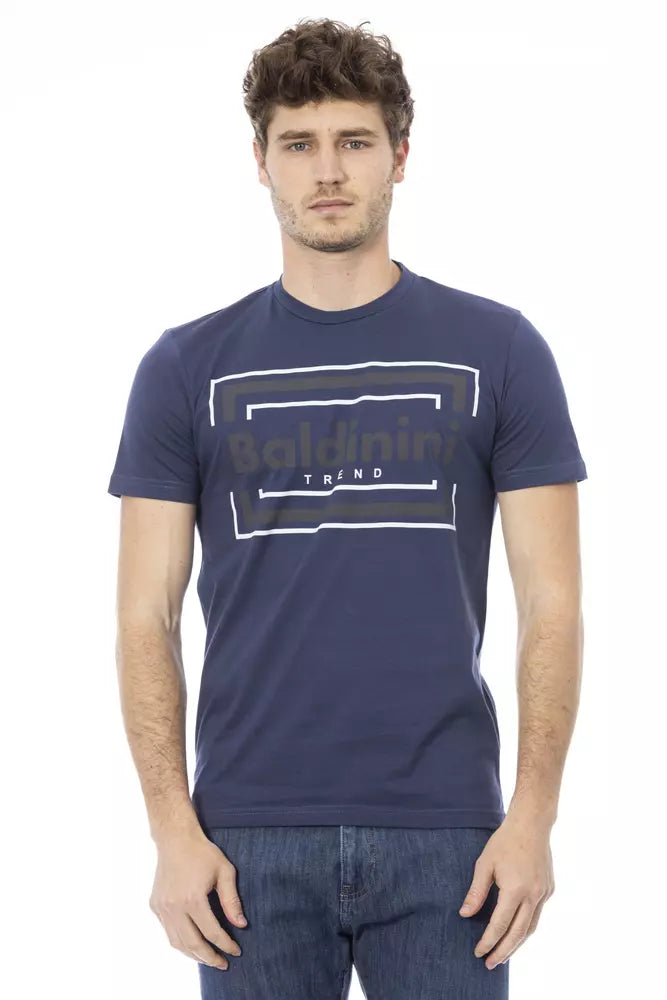 Blaues Herren-T-Shirt aus Baumwolle