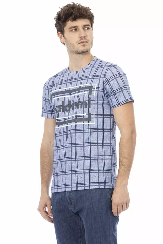 Hellblaues Herren-T-Shirt aus Baumwolle