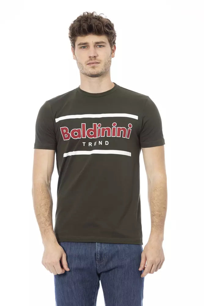 Grünes Herren-T-Shirt aus Baumwolle