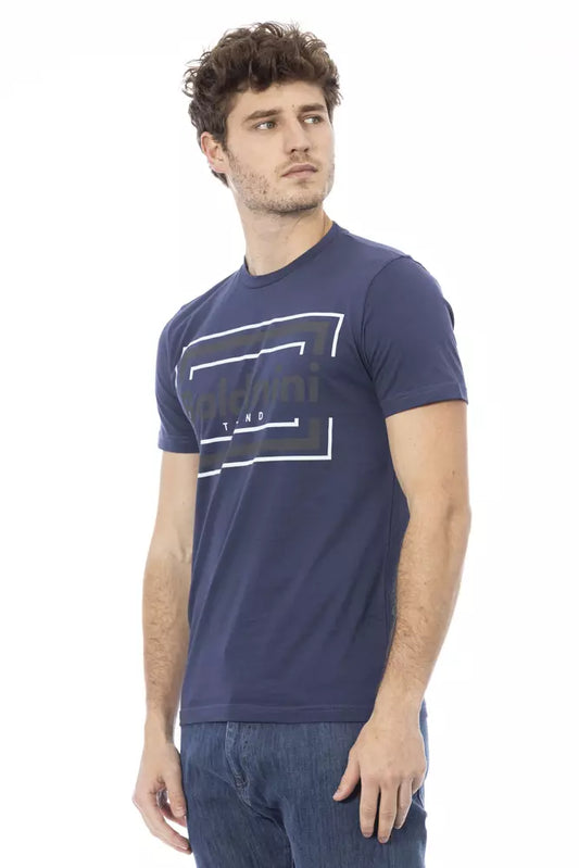 Blaues Herren-T-Shirt aus Baumwolle
