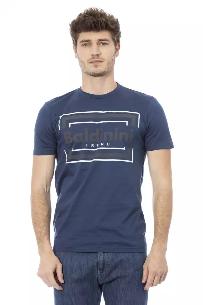 Blaues Herren-T-Shirt aus Baumwolle