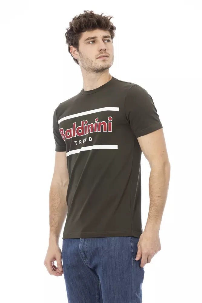 T-shirt da uomo in cotone verde