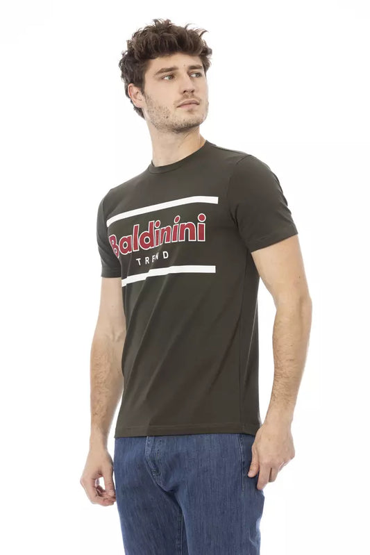 Grünes Herren-T-Shirt aus Baumwolle