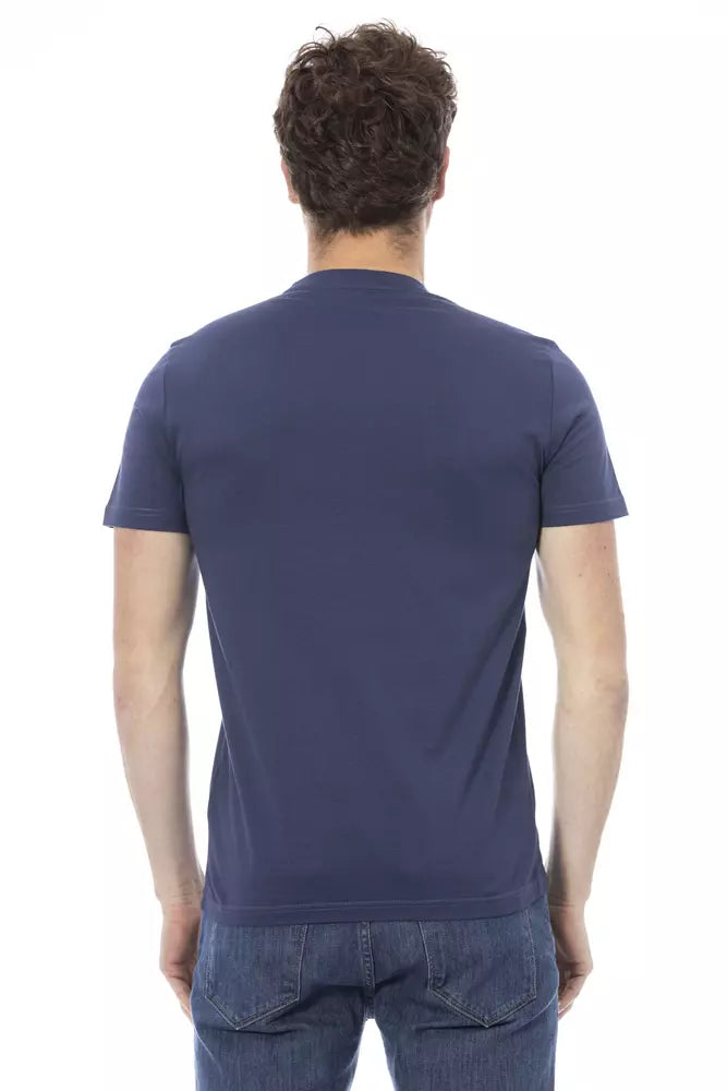 Blaues Herren-T-Shirt aus Baumwolle