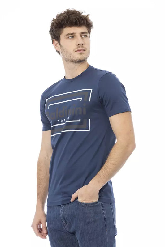 Blaues Herren-T-Shirt aus Baumwolle