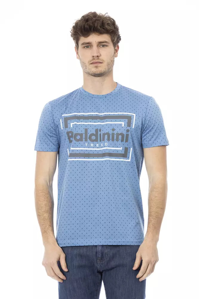 Hellblaues Herren-T-Shirt aus Baumwolle
