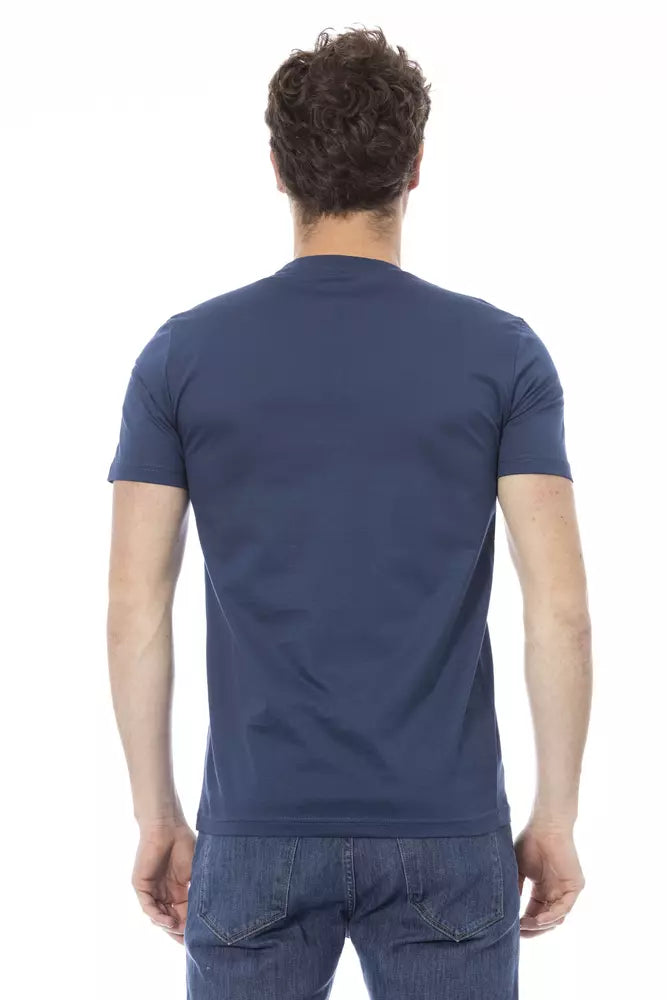 Blaues Herren-T-Shirt aus Baumwolle