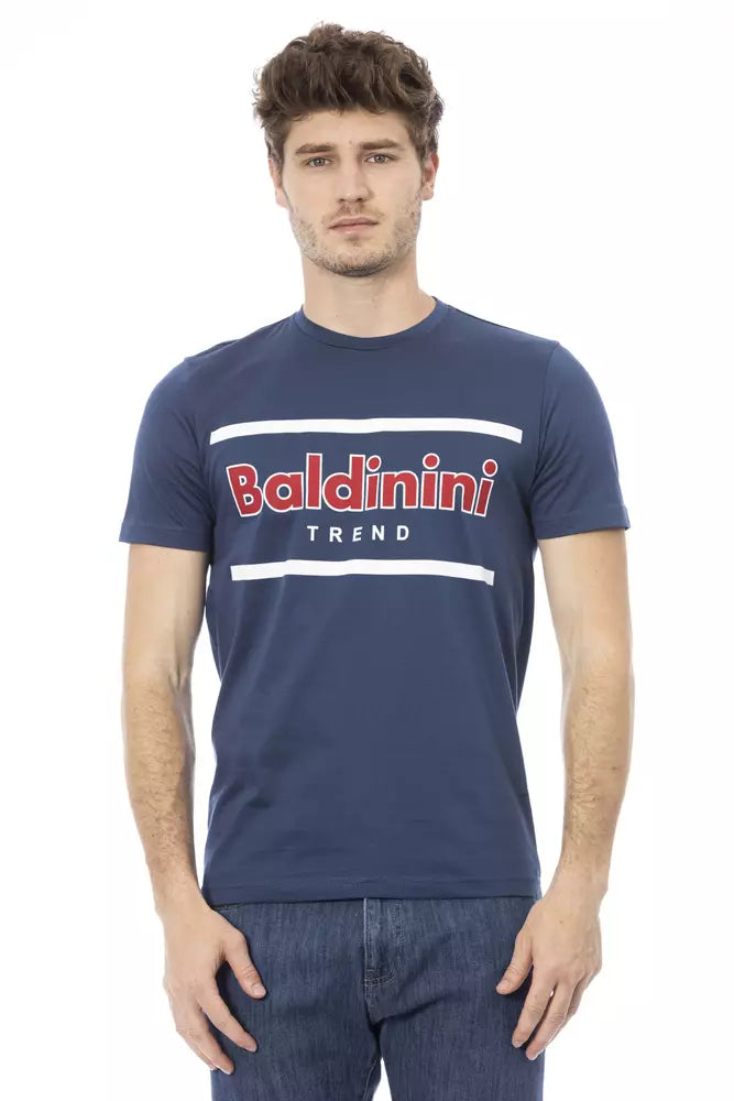 Blaues Herren-T-Shirt aus Baumwolle