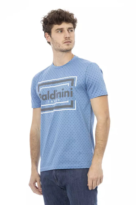 Hellblaues Herren-T-Shirt aus Baumwolle