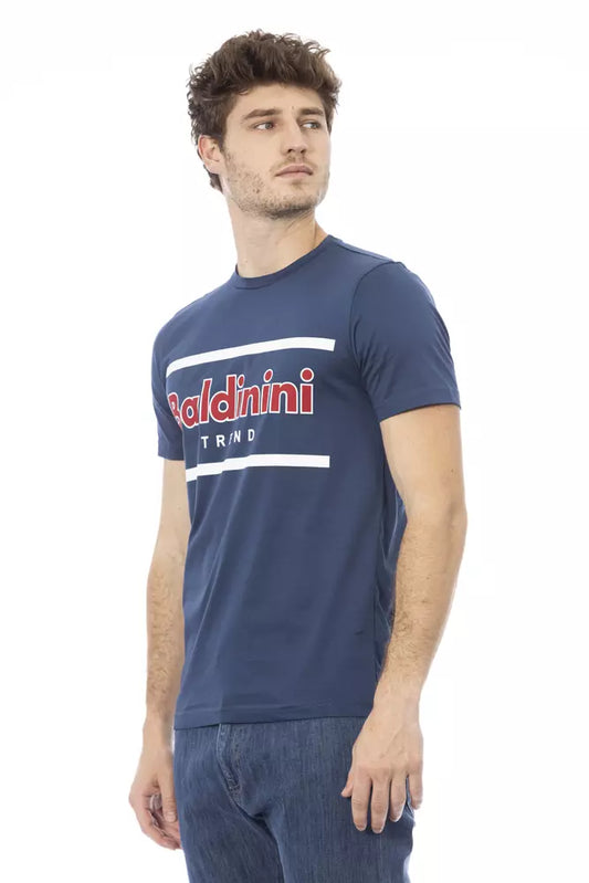 Blaues Herren-T-Shirt aus Baumwolle