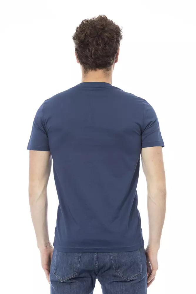 Blaues Herren-T-Shirt aus Baumwolle