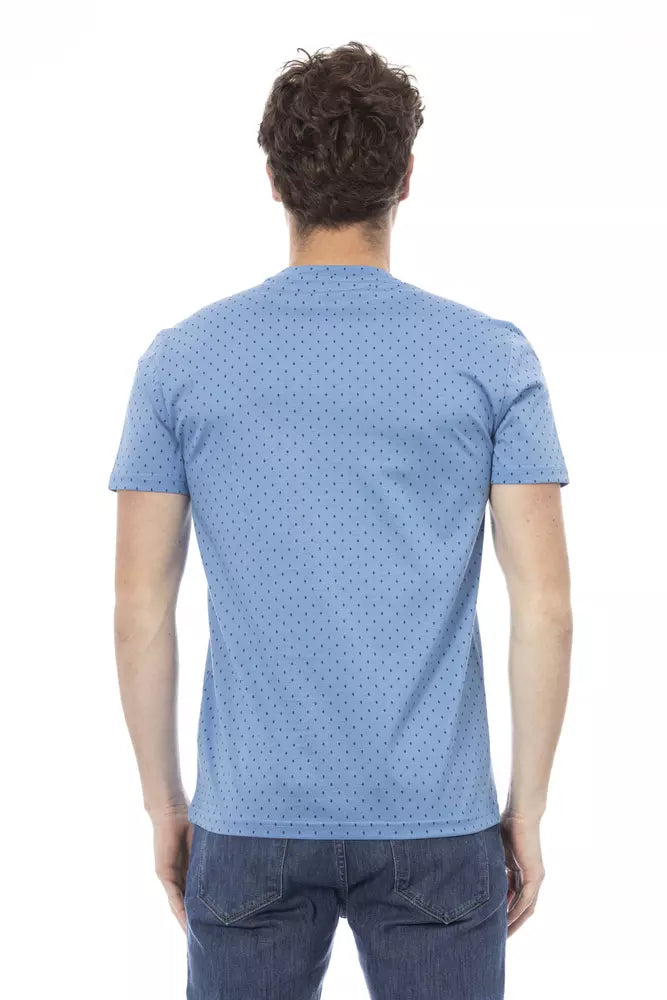 Hellblaues Herren-T-Shirt aus Baumwolle