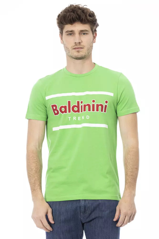 Grünes Herren-T-Shirt aus Baumwolle