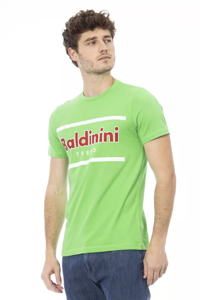 Grünes Herren-T-Shirt aus Baumwolle