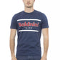 T-shirt da uomo in cotone blu