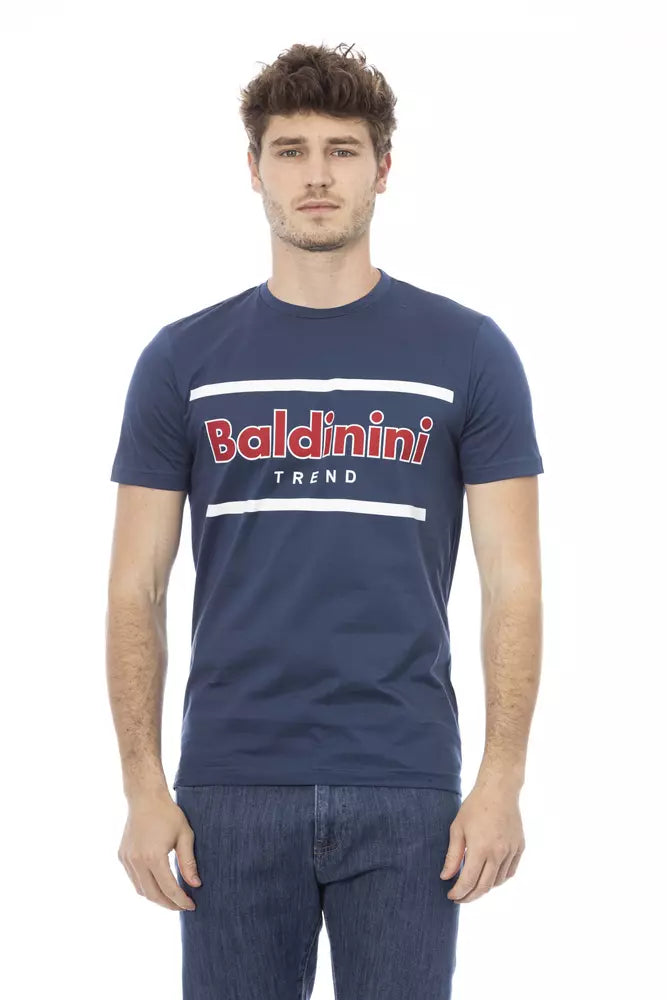 Blaues Herren-T-Shirt aus Baumwolle