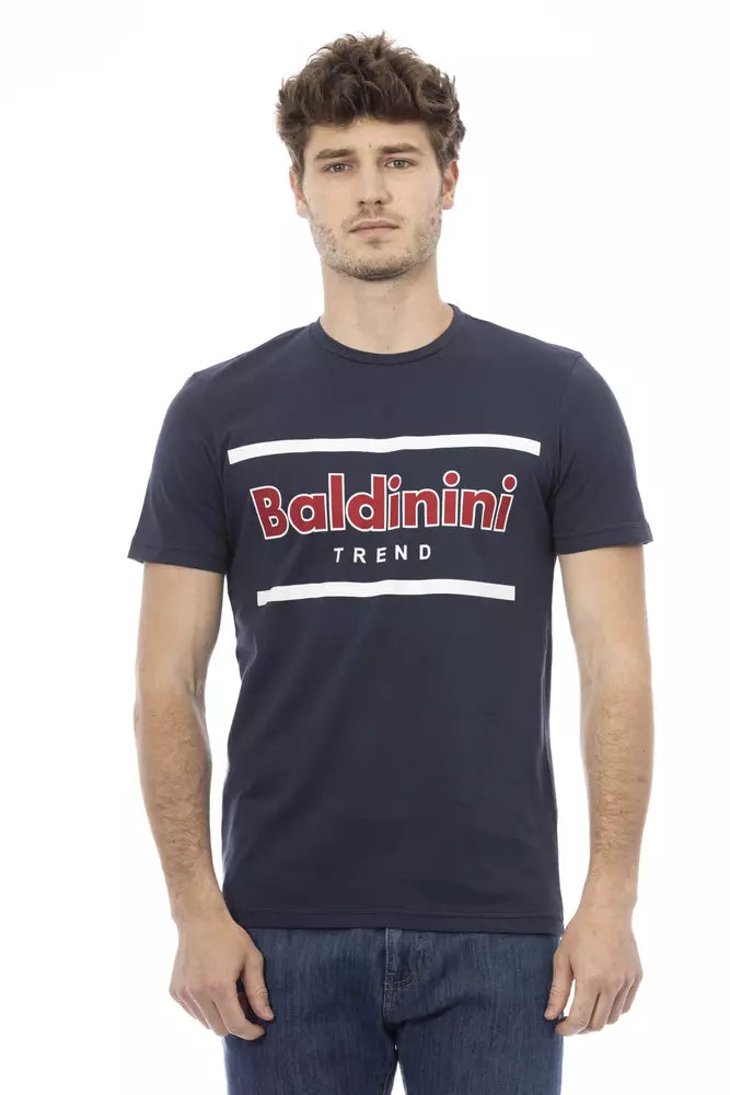 Blaues Herren-T-Shirt aus Baumwolle