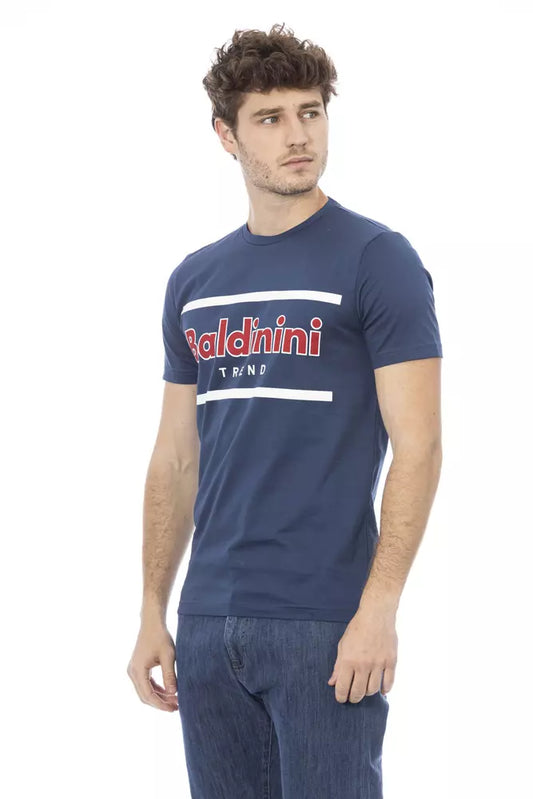 Blaues Herren-T-Shirt aus Baumwolle