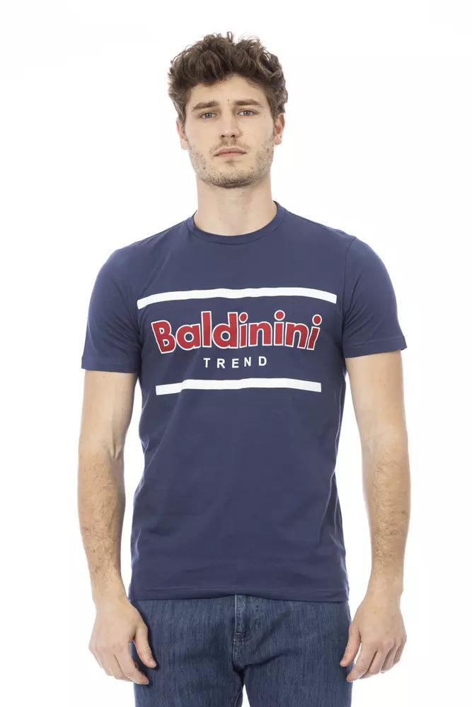 Blaues Herren-T-Shirt aus Baumwolle