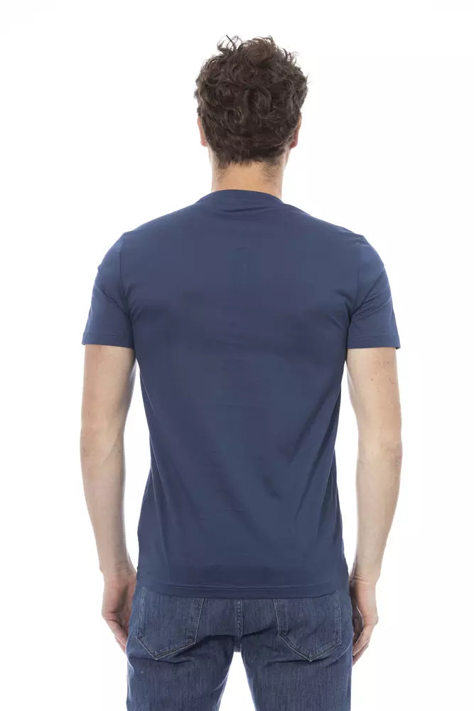 T-shirt da uomo in cotone blu