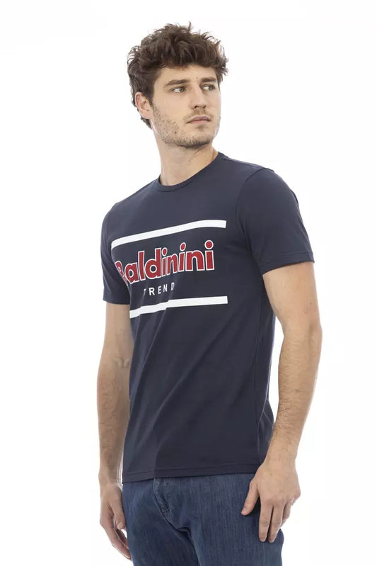Blaues Herren-T-Shirt aus Baumwolle