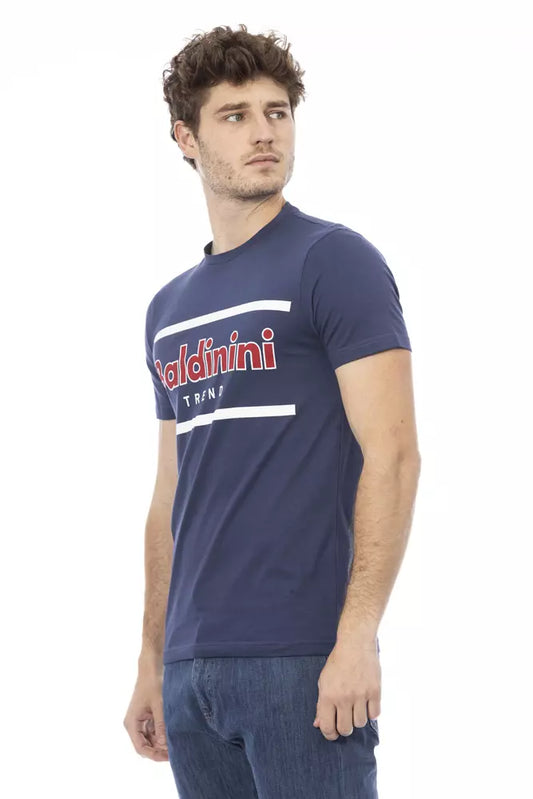 Blaues Herren-T-Shirt aus Baumwolle