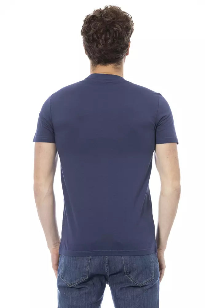 Blaues Herren-T-Shirt aus Baumwolle