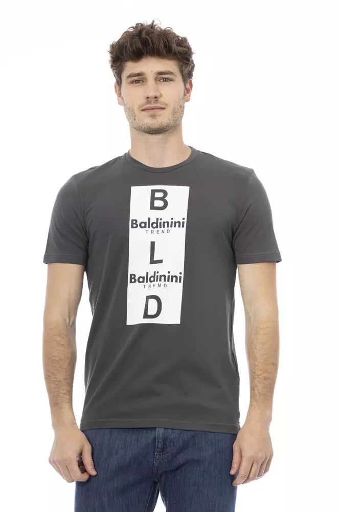 Graues Herren-T-Shirt aus Baumwolle