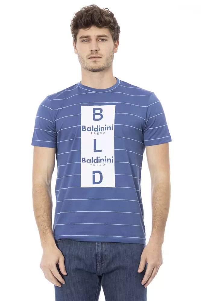 Blaues Herren-T-Shirt aus Baumwolle