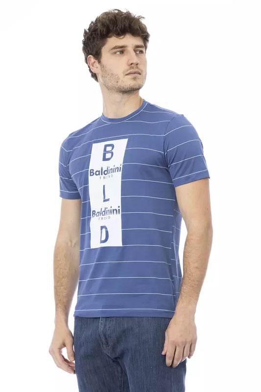 Blaues Herren-T-Shirt aus Baumwolle
