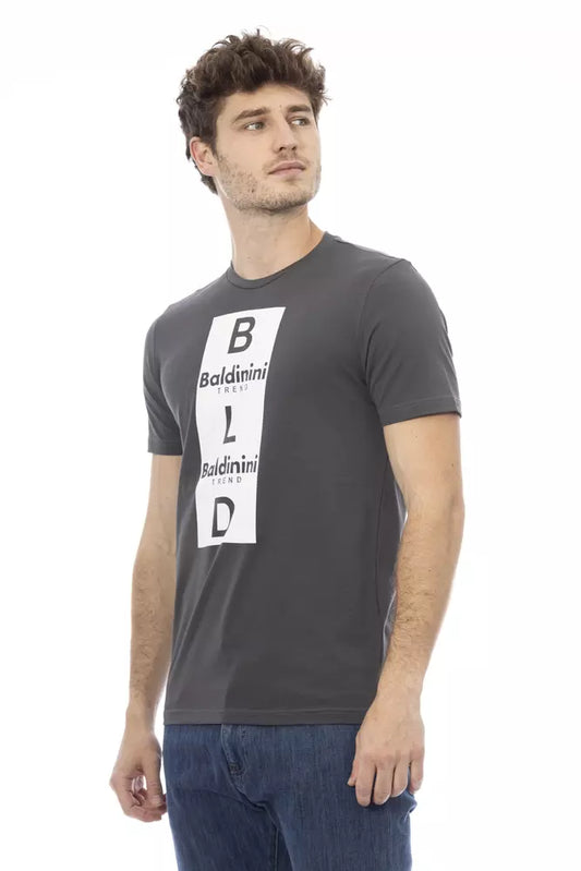 Graues Herren-T-Shirt aus Baumwolle