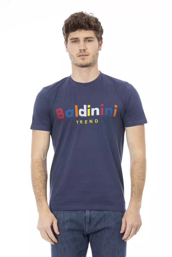 Blaues Herren-T-Shirt aus Baumwolle