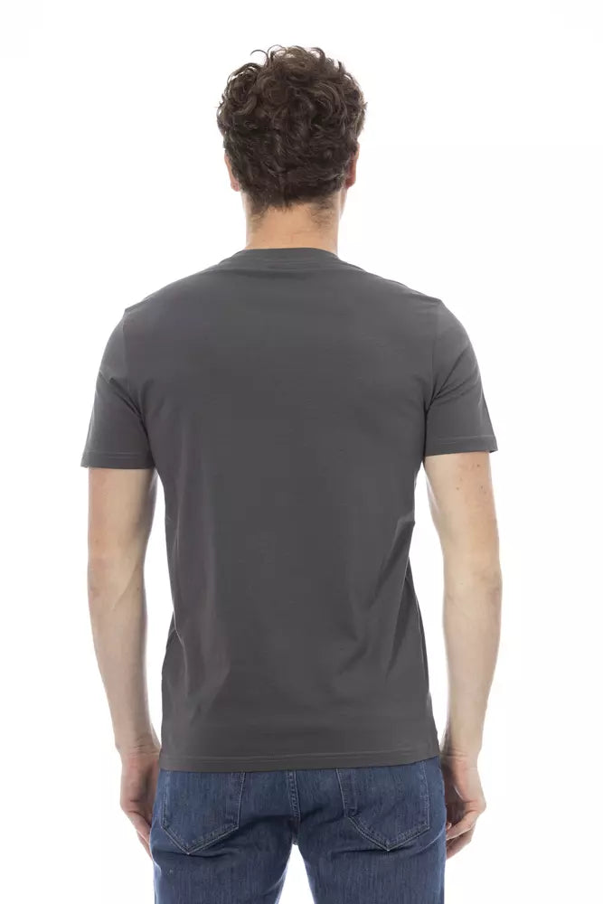 Graues Herren-T-Shirt aus Baumwolle