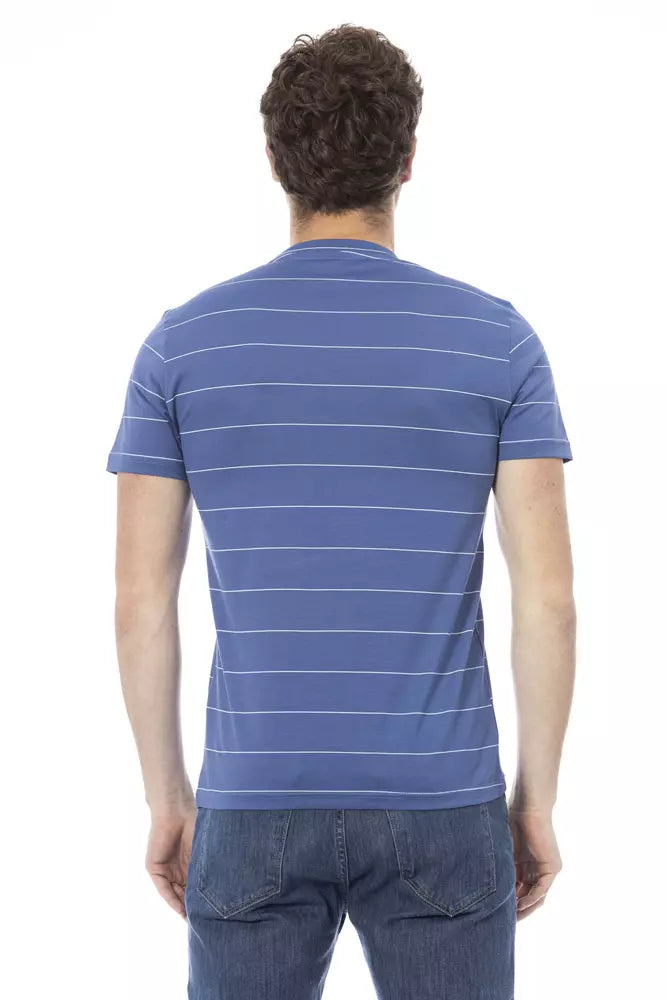 Blaues Herren-T-Shirt aus Baumwolle