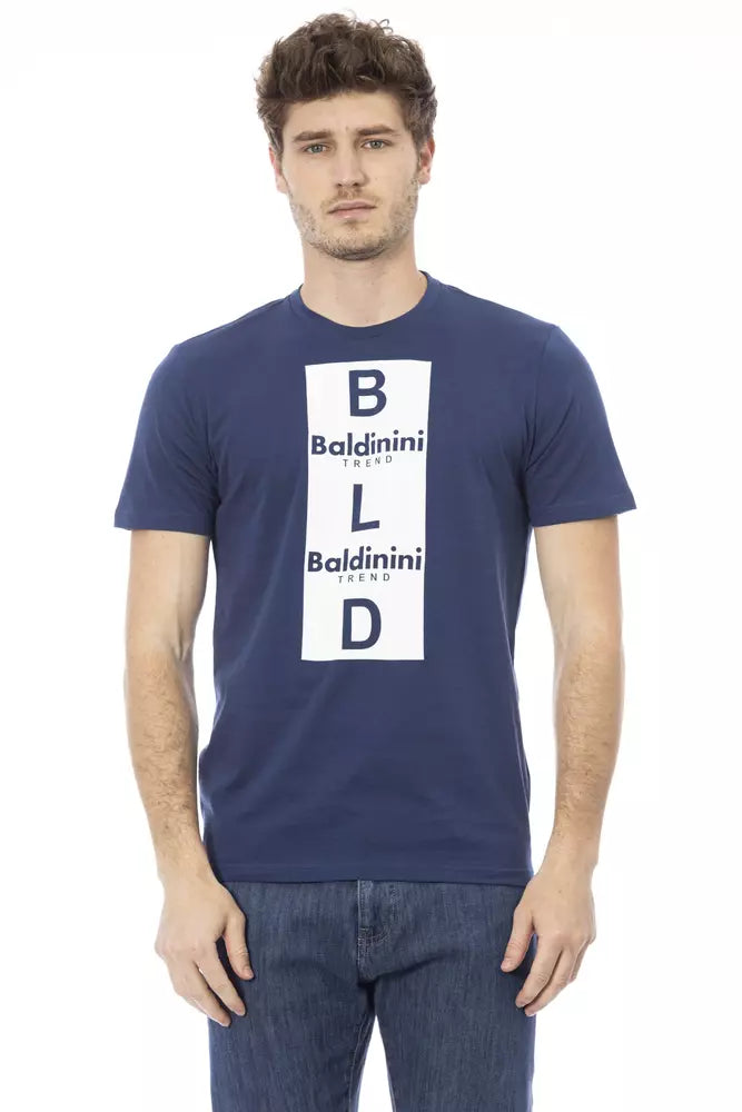 Blaues Herren-T-Shirt aus Baumwolle