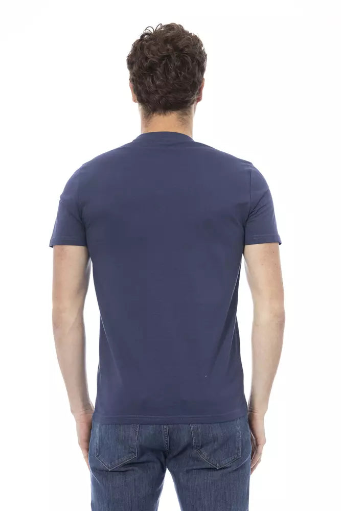 T-shirt da uomo in cotone blu