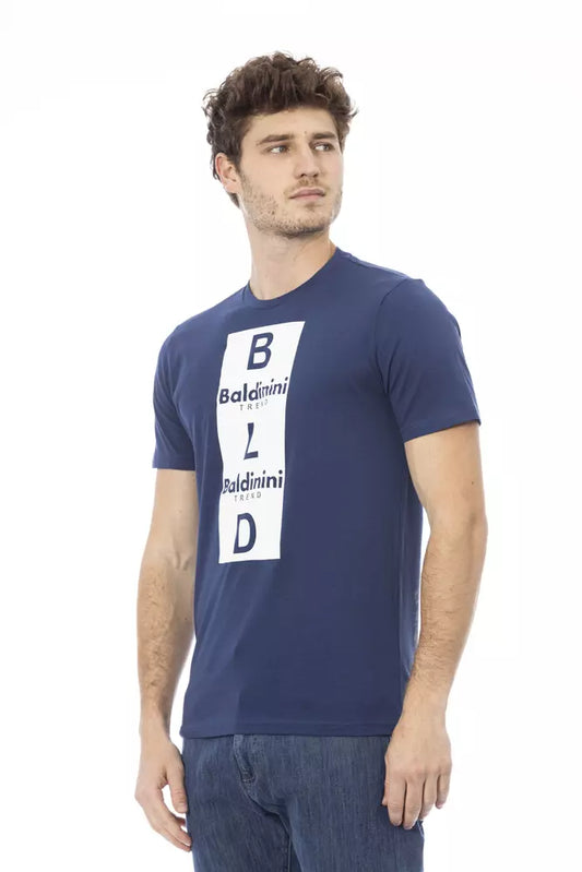 Blaues Herren-T-Shirt aus Baumwolle