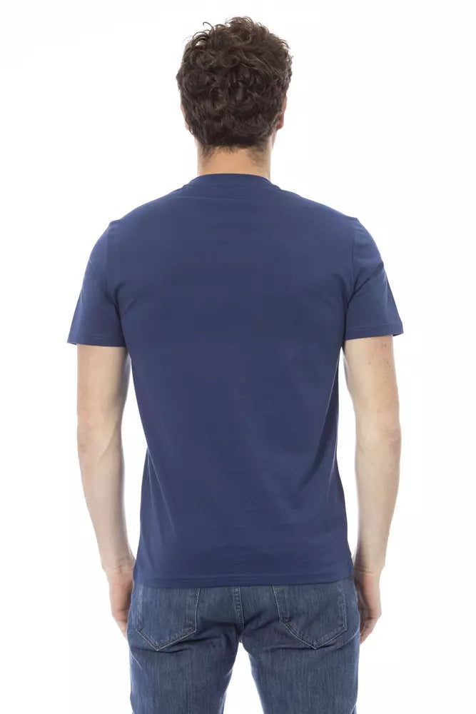Blaues Herren-T-Shirt aus Baumwolle
