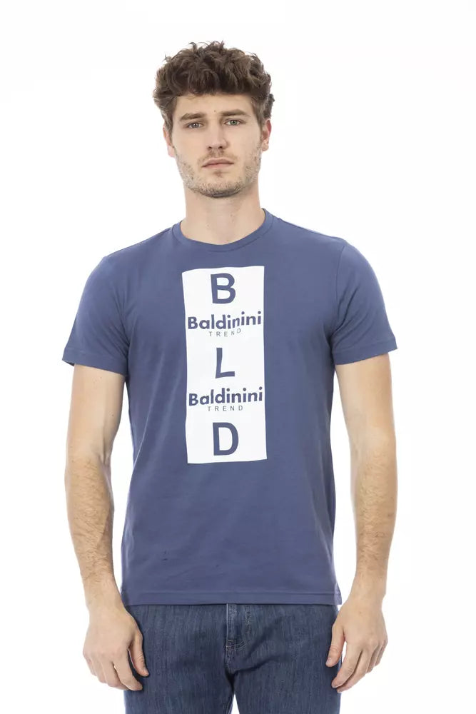 Blaues Herren-T-Shirt aus Baumwolle