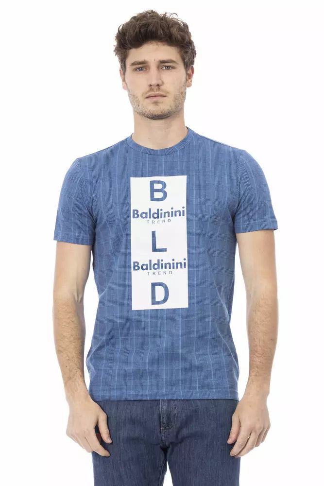 Hellblaues Herren-T-Shirt aus Baumwolle