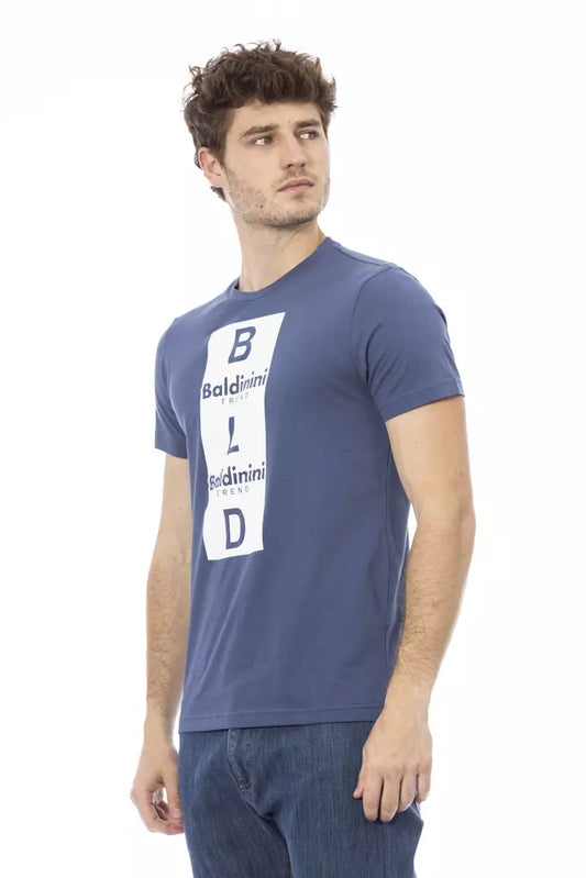 Blaues Herren-T-Shirt aus Baumwolle