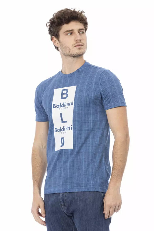 Hellblaues Herren-T-Shirt aus Baumwolle