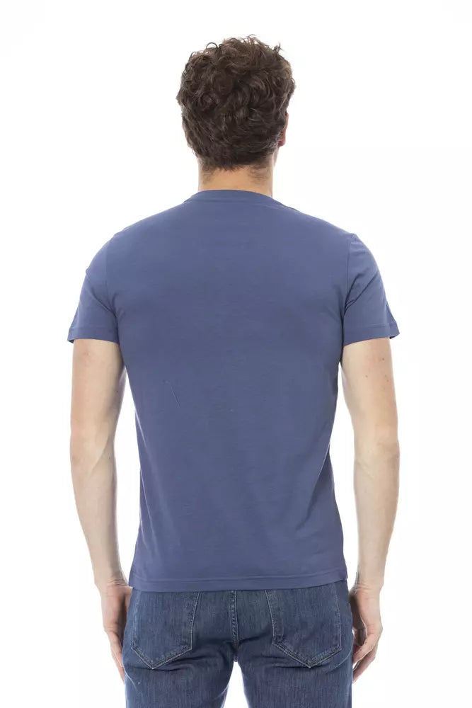 Blaues Herren-T-Shirt aus Baumwolle