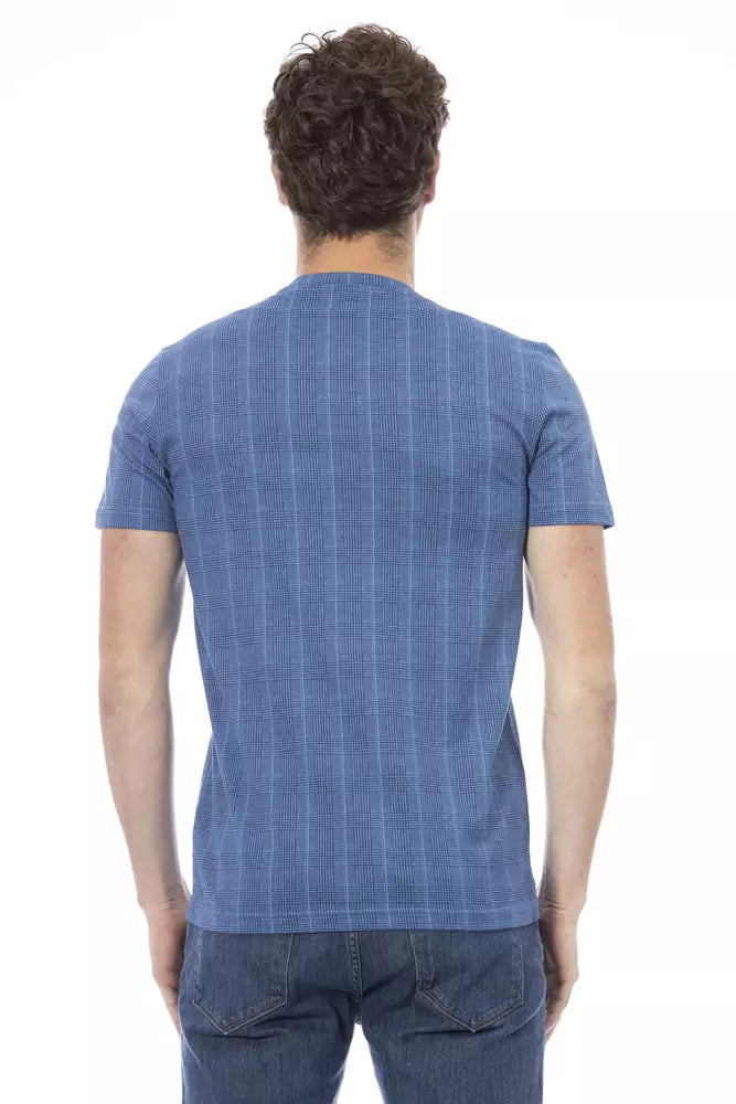 Hellblaues Herren-T-Shirt aus Baumwolle