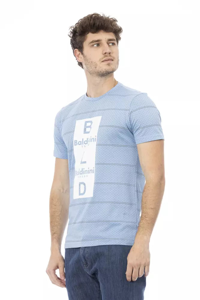 Hellblaues Herren-T-Shirt aus Baumwolle