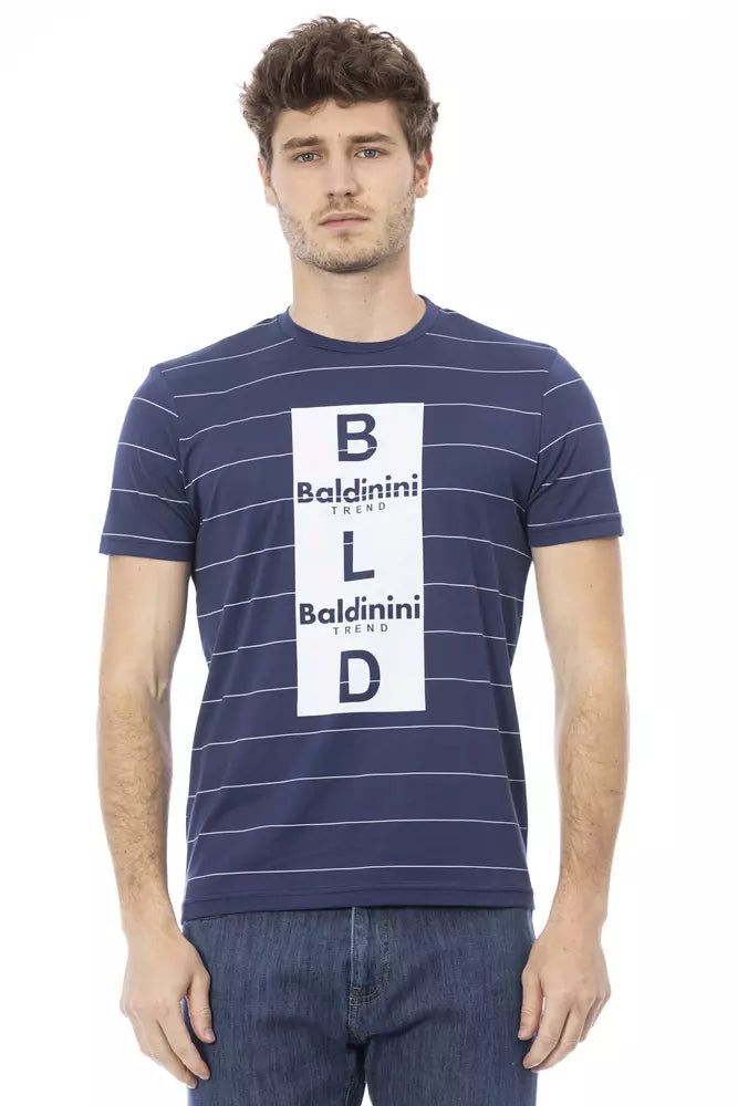 Blaues Herren-T-Shirt aus Baumwolle