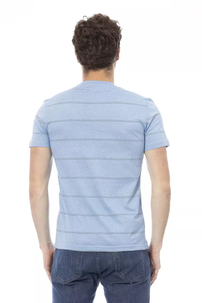 Hellblaues Herren-T-Shirt aus Baumwolle