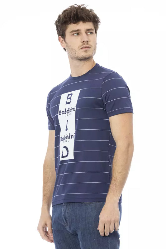 Blaues Herren-T-Shirt aus Baumwolle