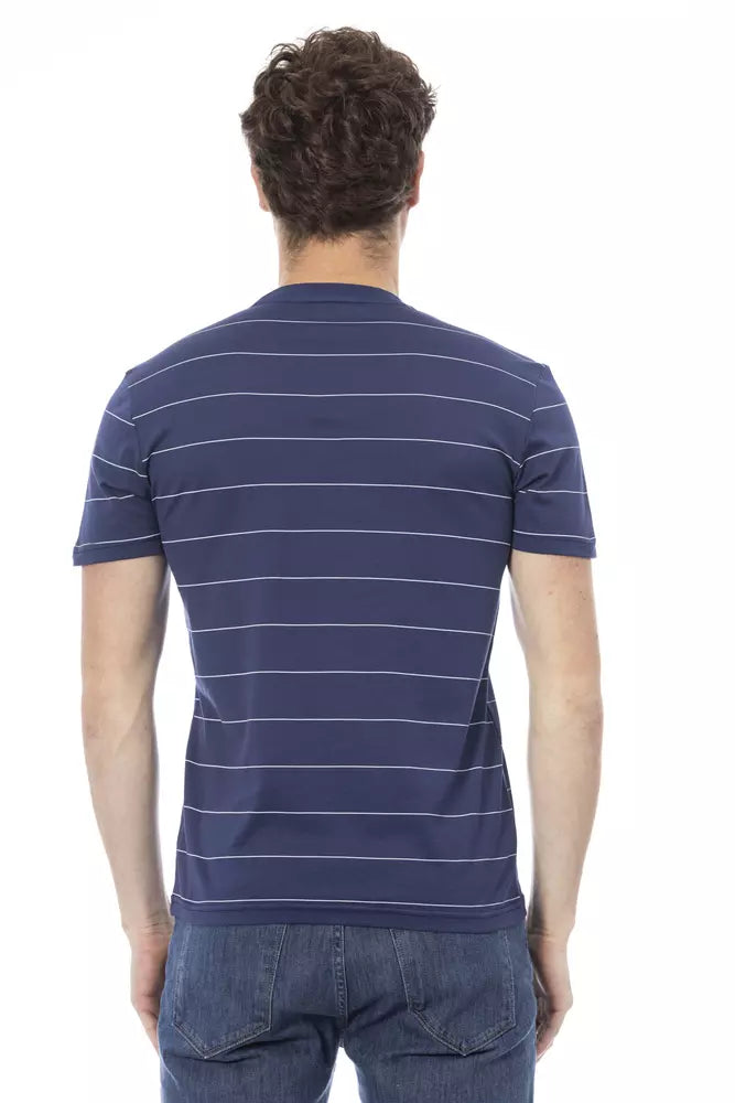 Blaues Herren-T-Shirt aus Baumwolle