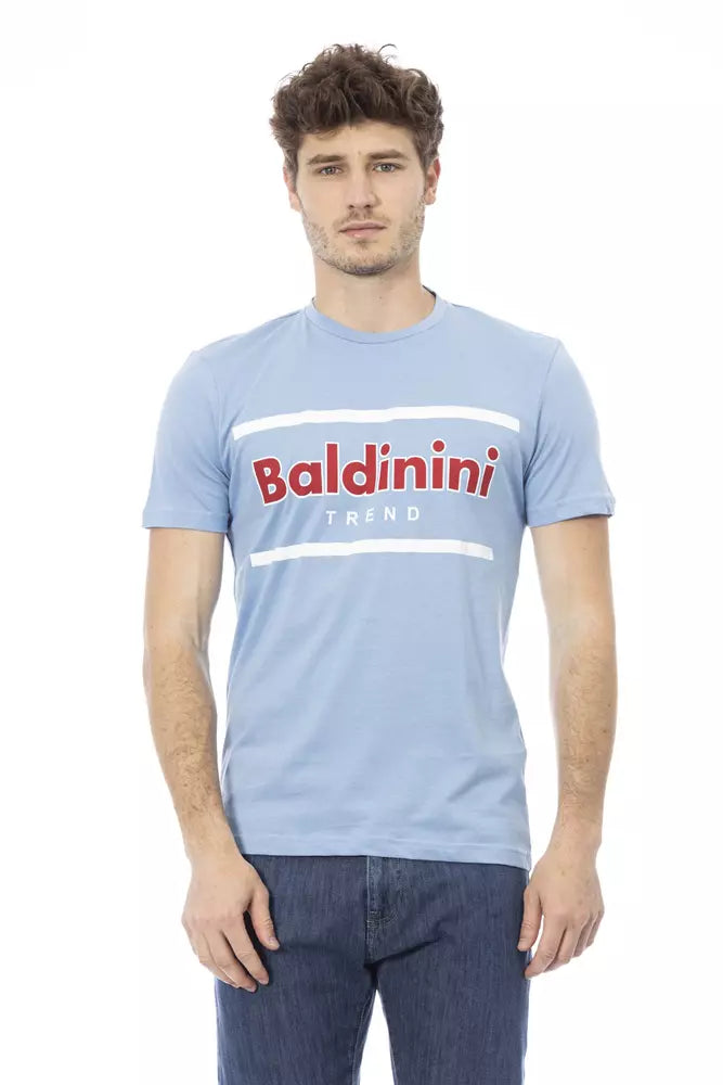 Hellblaues Herren-T-Shirt aus Baumwolle